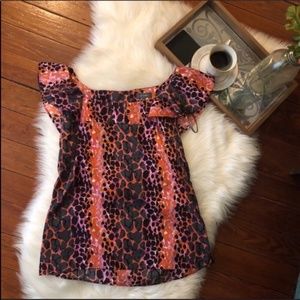 Etvouse purple animal print blouse 12